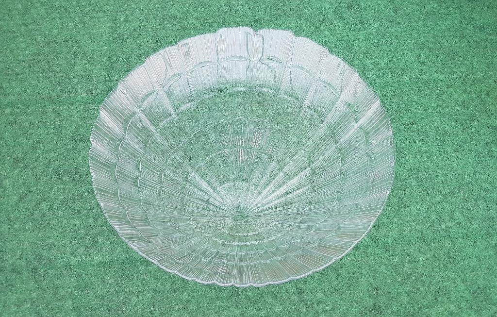 Glazen schaal / schelp schaal - Ø 32 cm, Schaal, Rond, Ophalen of Verzenden, Glas