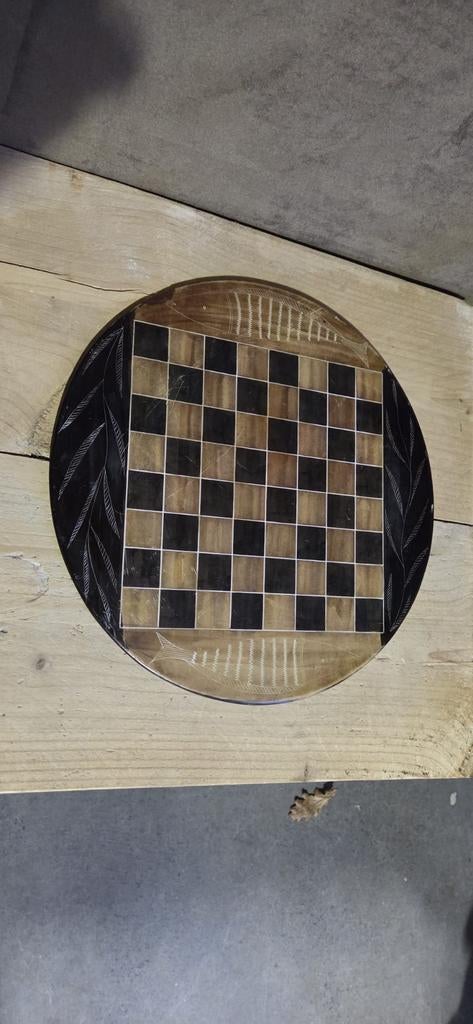 Vintage handgemaakt speksteen schaakbord schaakspel Kenia, Ophalen of Verzenden