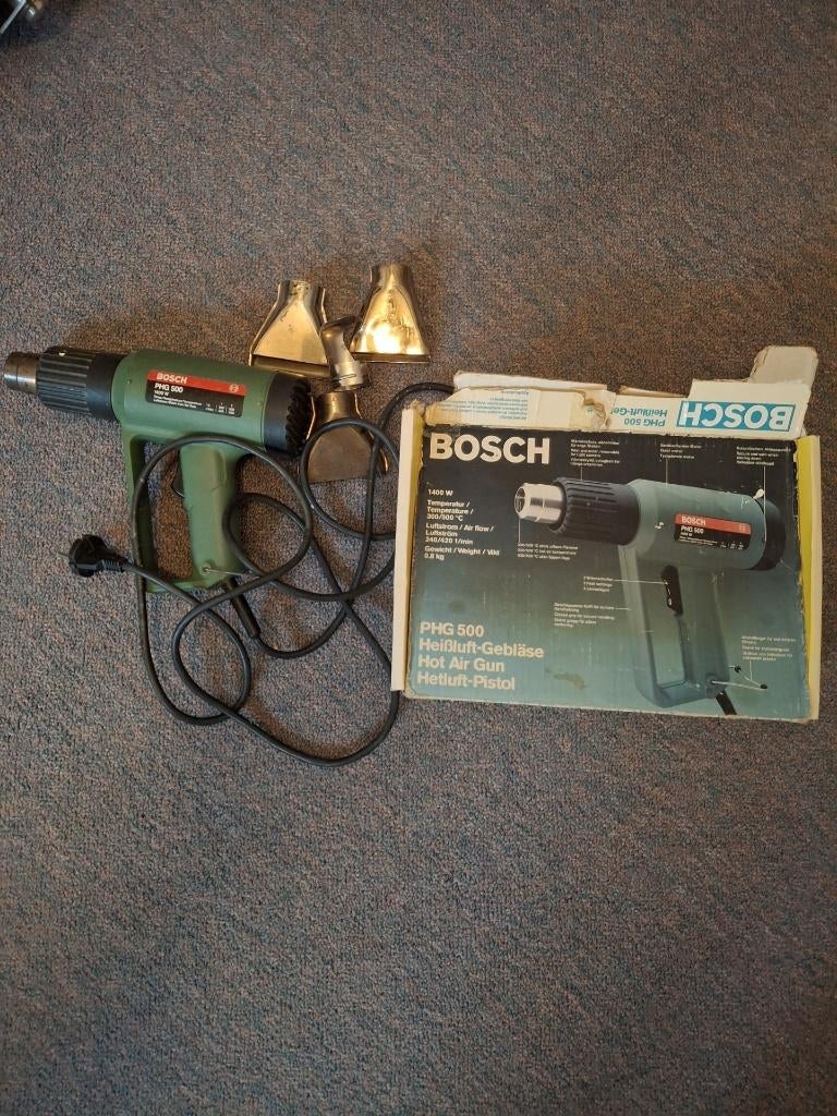 heteluchtpistool, Ophalen, Gebruikt