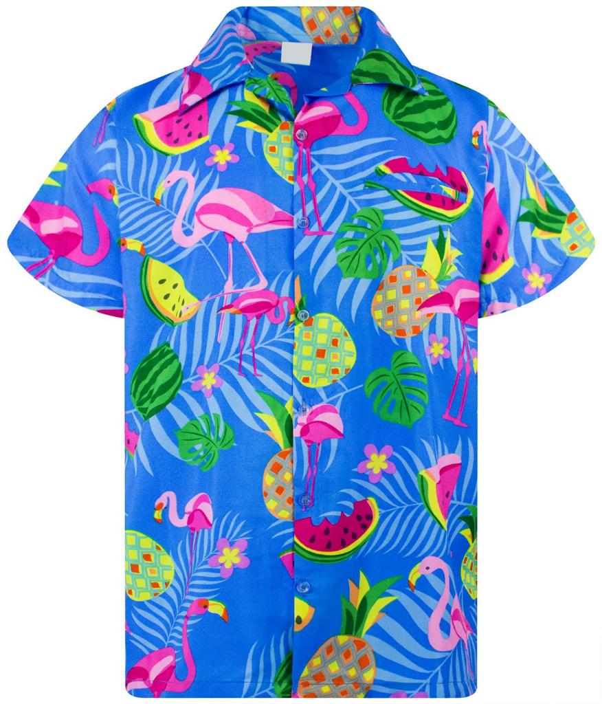 Blauw flamingo hawaii overhemd (heren mannen zomer shirt), Kleding | Heren, Overhemden, Verzenden, Nieuw, Blauw, Overige halswijdtes