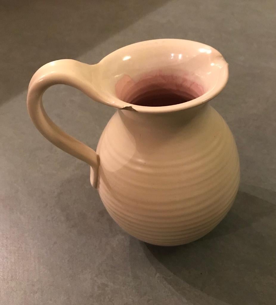 Mobach kan, jaren 30, crème; Art Déco nr.12; hoog: 17 cm., Antiek en Kunst, Antiek | Vazen, Ophalen of Verzenden