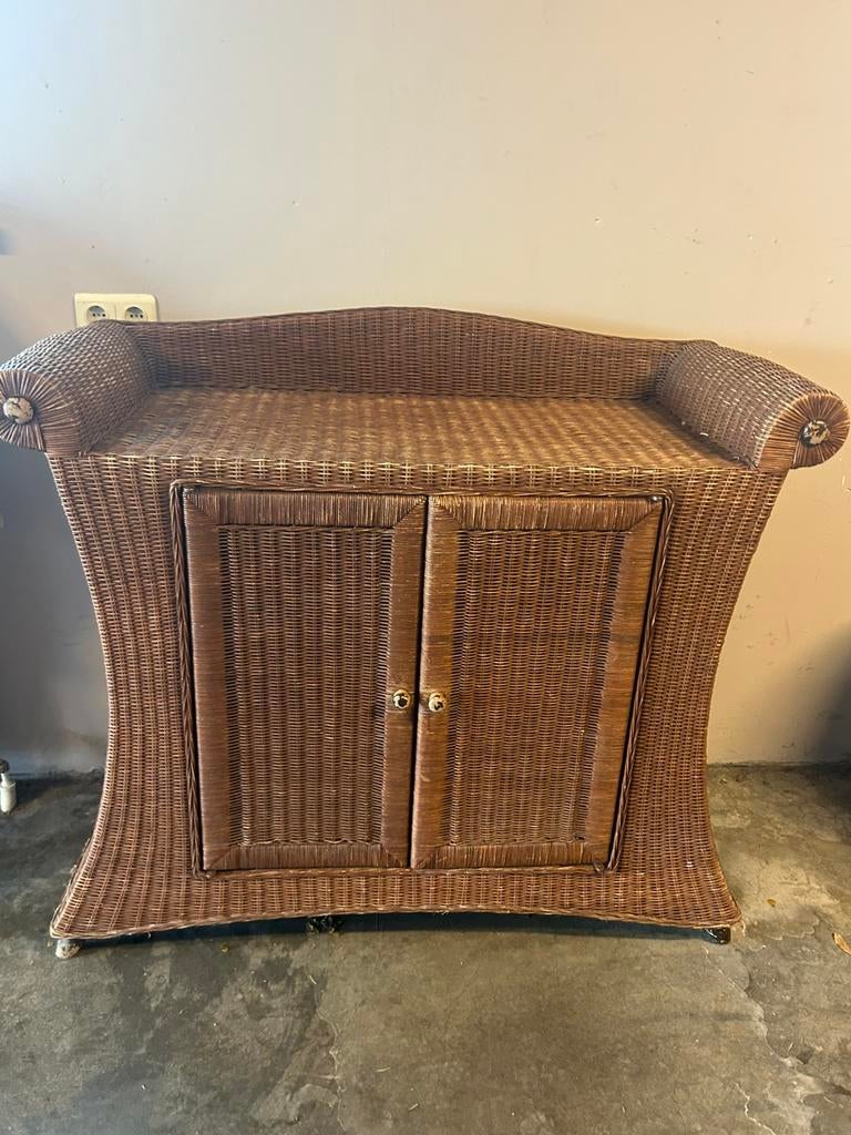 Rotan Commode / dressoir van Jan de Bouvrie, Ophalen, 50 tot 70 cm, 90 tot 105 cm, 100 cm of meer