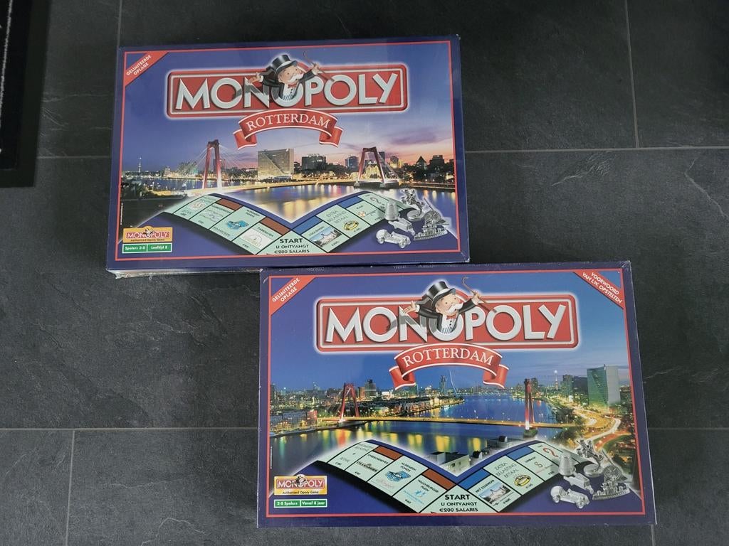 Monopoly Rotterdam eerste en tweede editie Nieuw in folie, Een of twee spelers, Ophalen, Nieuw