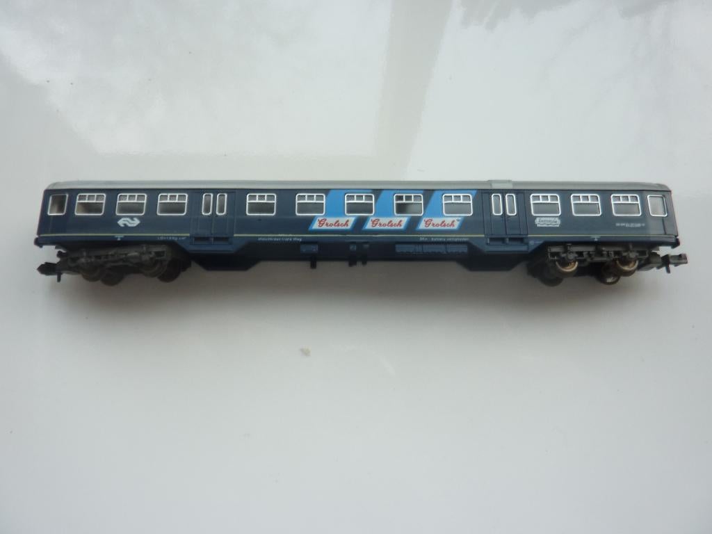 N-spoor: Fleischmann 8156 NS Plan W  met Grolsch reclame, Gebruikt, Gelijkstroom, Fleischmann, Wagon