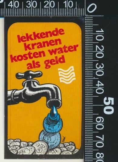 Sticker: Water - Lekkende kranen kosten water als geld, Ophalen of Verzenden, Zo goed als nieuw, Dier en Natuur