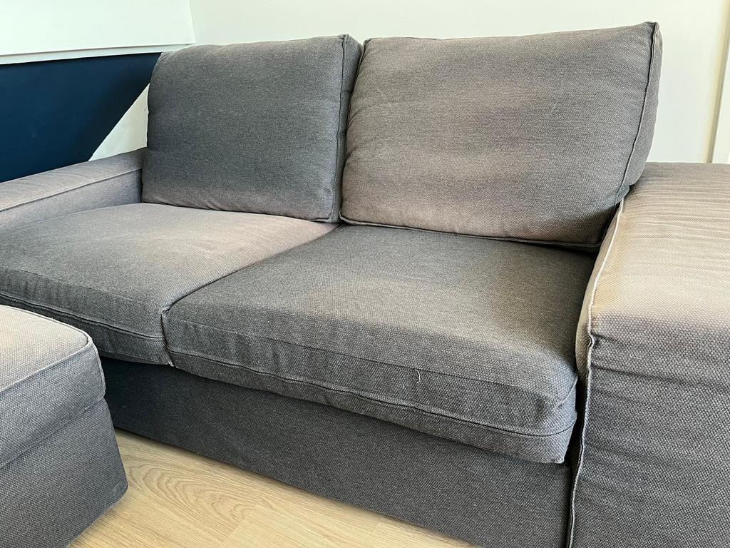 IKEA Kivik 2 personen bank (GRATIS hocker), Huis en Inrichting, Banken | Bankstellen, Gebruikt, Rechte bank, Tweepersoons, 200 tot 250 cm