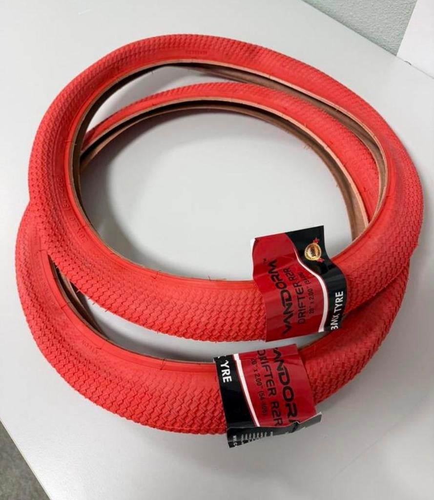 2X Rode band Vandorm DRIFTER R2R 20" x 2.00" BMX banden rood, Band, Nieuw, Ophalen of Verzenden, H