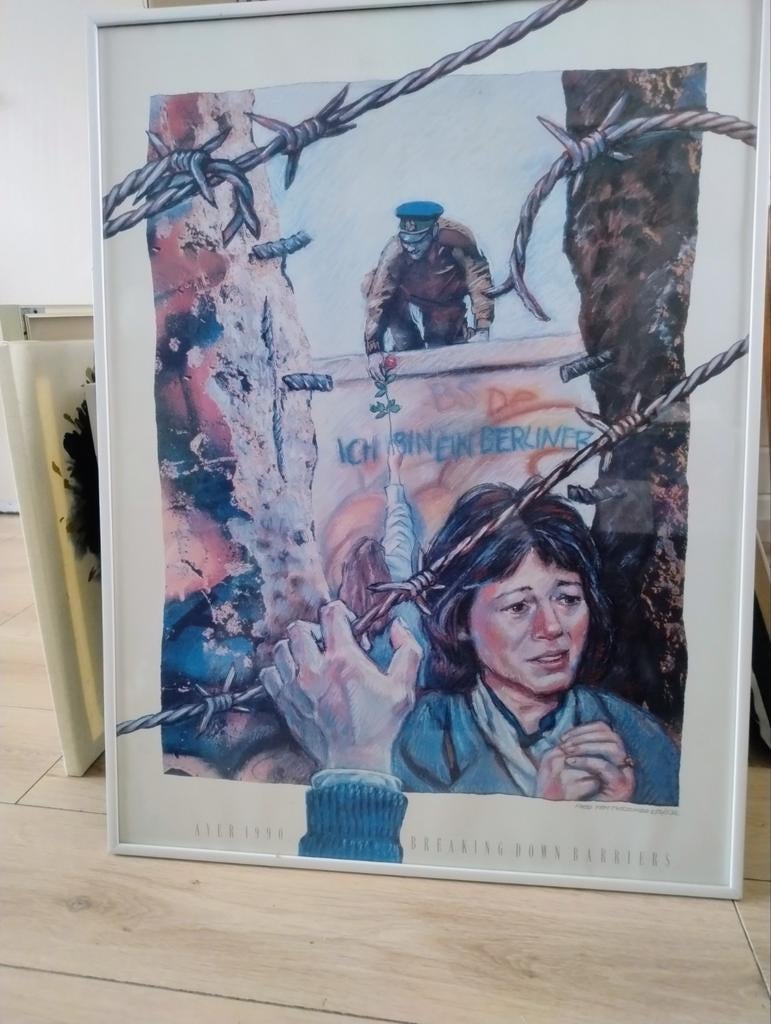 Litho "val van de muur", Ophalen of Verzenden