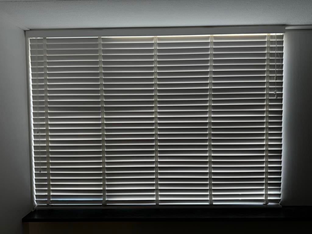 3x GAMMA 50mm op maat houten jaloezie wit (kleurnr. 944), Ophalen, Zo goed als nieuw, 200 cm of meer, Wit