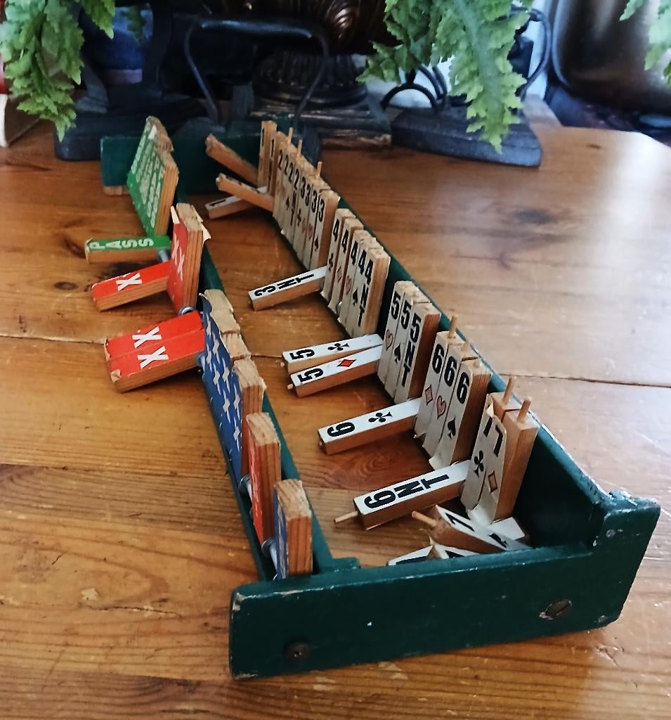Brocante bridge biedrek bidding bied rek, Ophalen of Verzenden