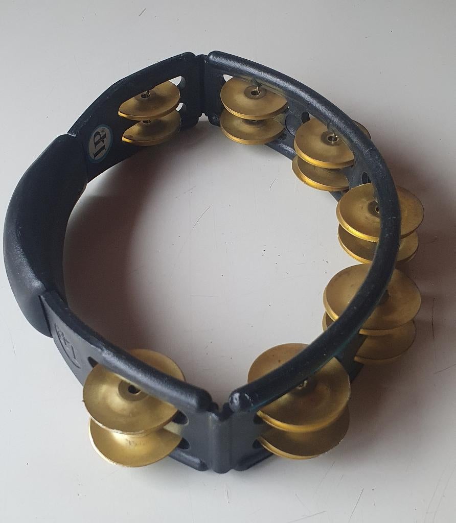 Tamboerijn LP Cyclops 24cm kunststof messing schellen zwart, Muziek en Instrumenten, Percussie, Ophalen of Verzenden, Zo goed als nieuw