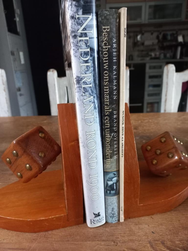Vintage Art Deco Boekensteunen  Dobbelsteen, Ophalen of Verzenden, Gebruikt