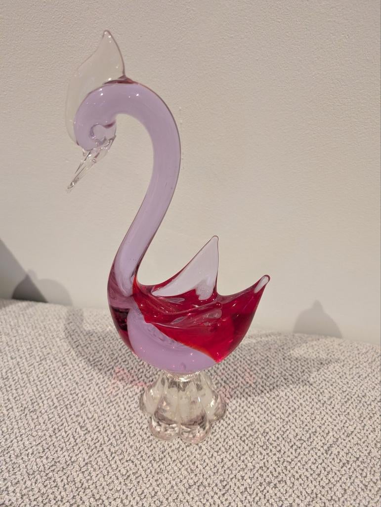 Murano glazen rode zwaan, Ophalen of Verzenden