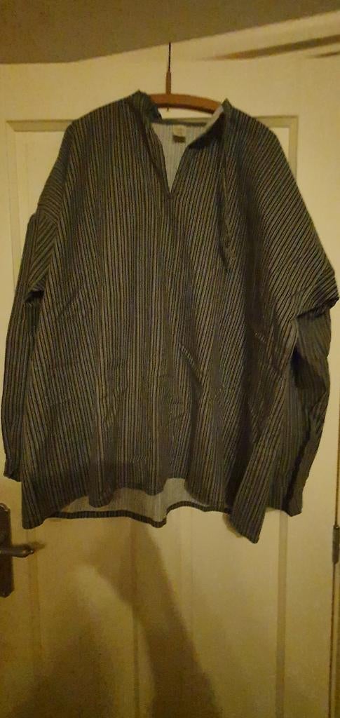 Verkleedkleding carnaval blauw gestreepte boerenkiel kiel, Ophalen of Verzenden, Zo goed als nieuw, Maat 52/54 (L)