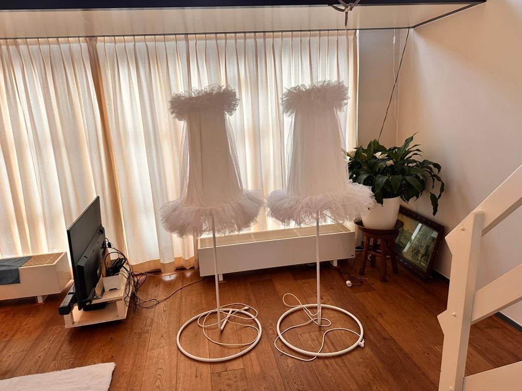 2 design vloerlampen (Wiebke Braasch) IKEA Asunda, Ophalen, Design, Zo goed als nieuw, Stof