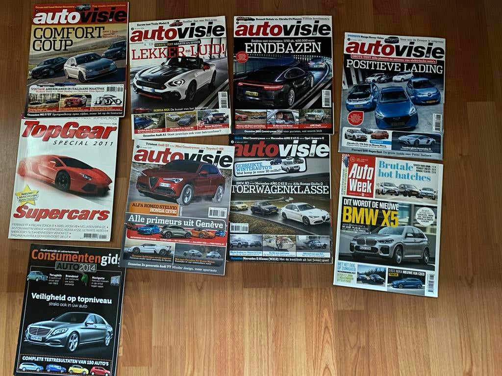 Collectie Autobladen - AutoVisie, TopGear, Supercars, Boeken, Ophalen of Verzenden, Gelezen, Algemeen