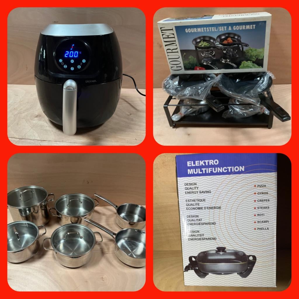 113. Airfryer XXL / Hapjespan / Gourmetstel / Pannenset, Ophalen of Verzenden, Rvs, Pannenset
