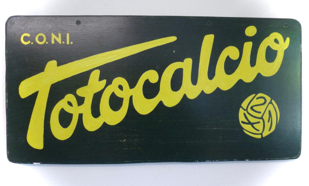Handgeschilderd reclame bord Totocalcio / Italiaans / Italië, Verzamelen, Merken en Reclamevoorwerpen, Reclamebord, Bergenhuizne 6