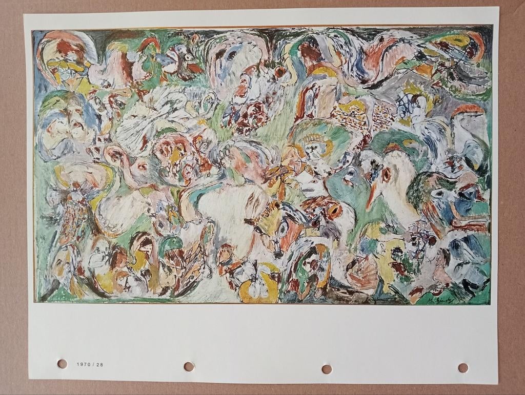 Pierre Alechinsky Cobra offset prent druk jaren 70, Ophalen of Verzenden