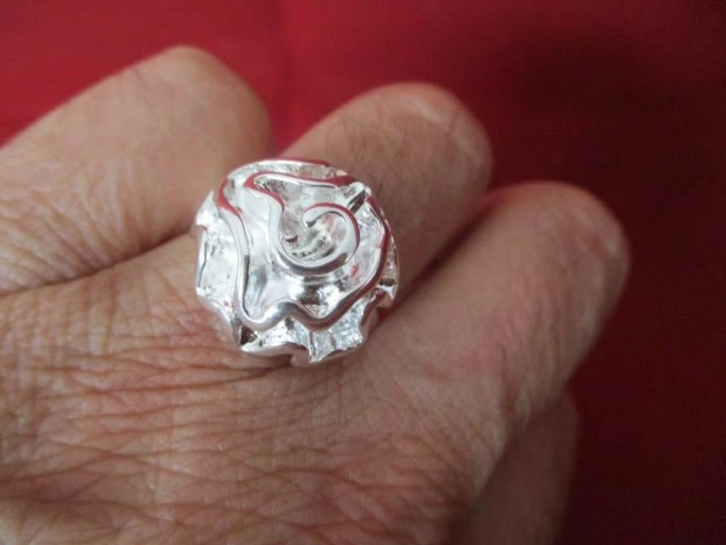 Mooie verzilverde Roos ring # SALE #, Overige materialen, Verzenden, Nieuw, Dame
