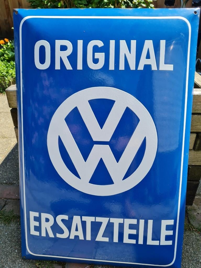 Volkswagen emaille bord, Ophalen of Verzenden, Gebruikt, Reclamebord