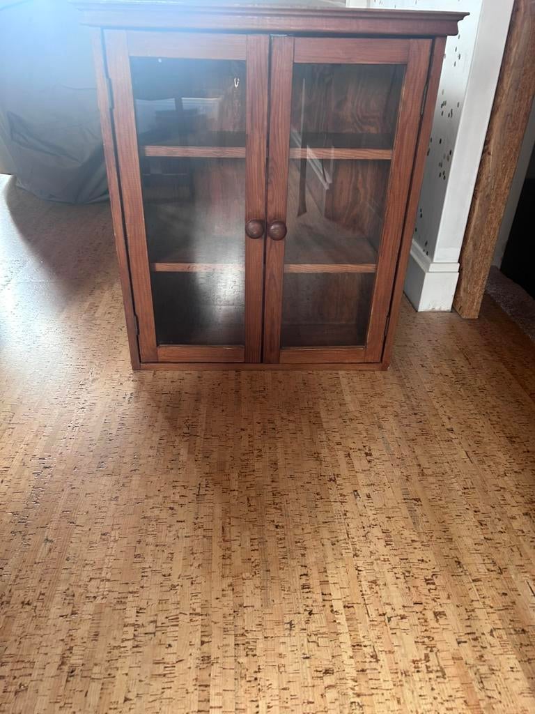 Superleuk houten vitrinekastje, Huis en Inrichting, Kasten | Vitrinekasten, Ophalen, 50 tot 100 cm, Zo goed als nieuw, Minder dan 25 cm