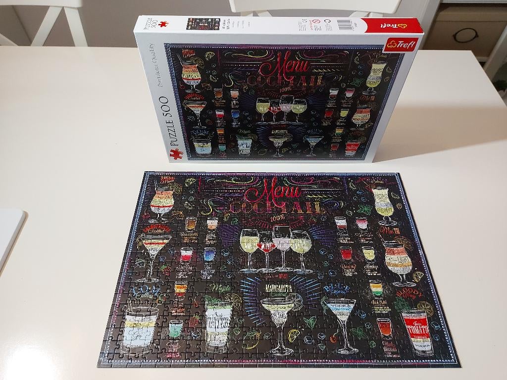 Puzzel merk Treft Cocktails menu 500 st, Ophalen, 500 t/m 1500 stukjes, Zo goed als nieuw, Legpuzzel
