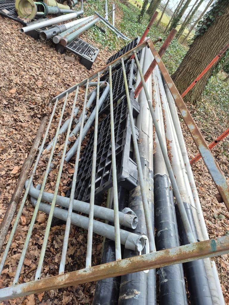 Tuinpoort spijlen hekwerk + staander gegalvaniseerd ijzer, Ophalen, IJzer, Sierhekwerk