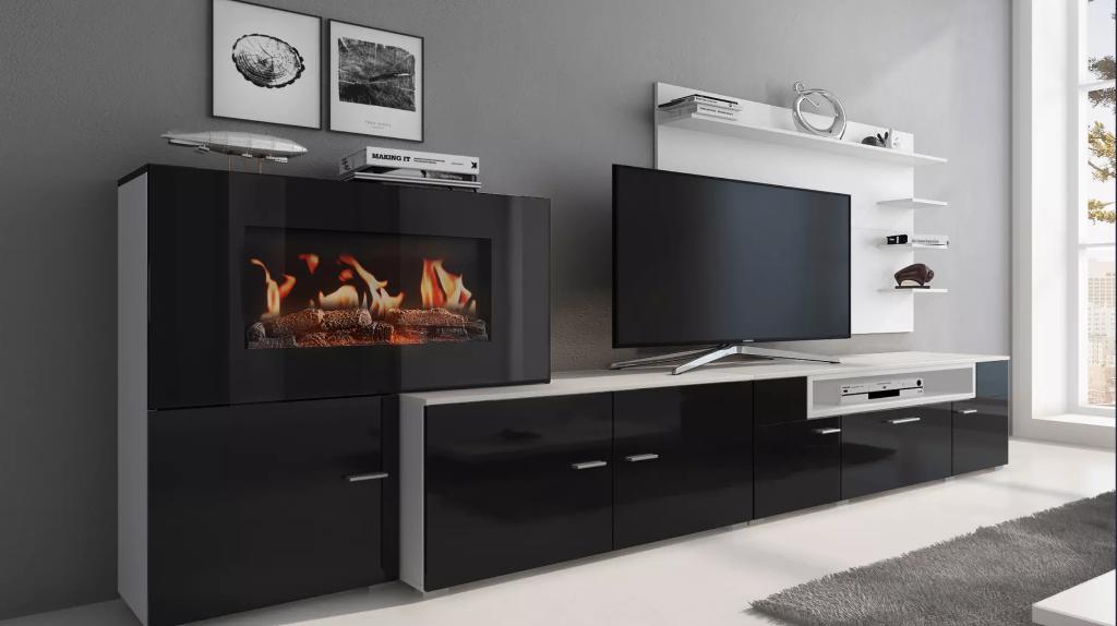 TV meubel met elektrische haard, Huis en Inrichting, Ophalen, Nieuw, 200 cm of meer, Modern