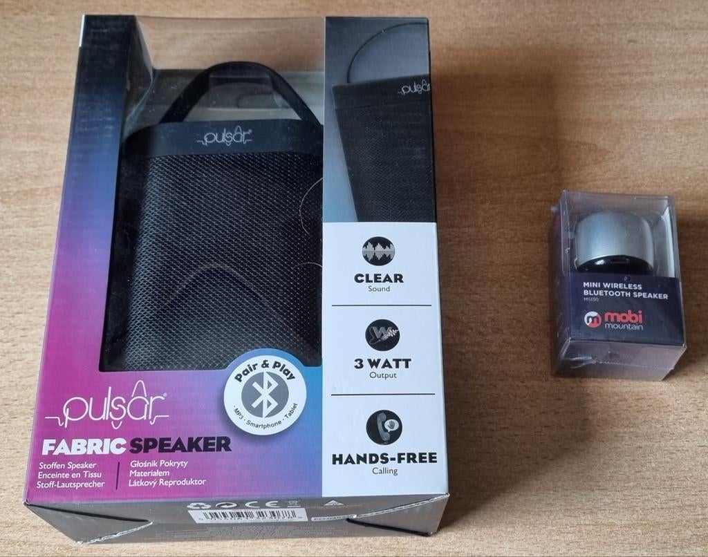 Pulsar Fabric Speaker & Mobi Mountain Mini Bluetooth Speaker, Overige typen, Nieuw, Minder dan 60 watt, Ophalen