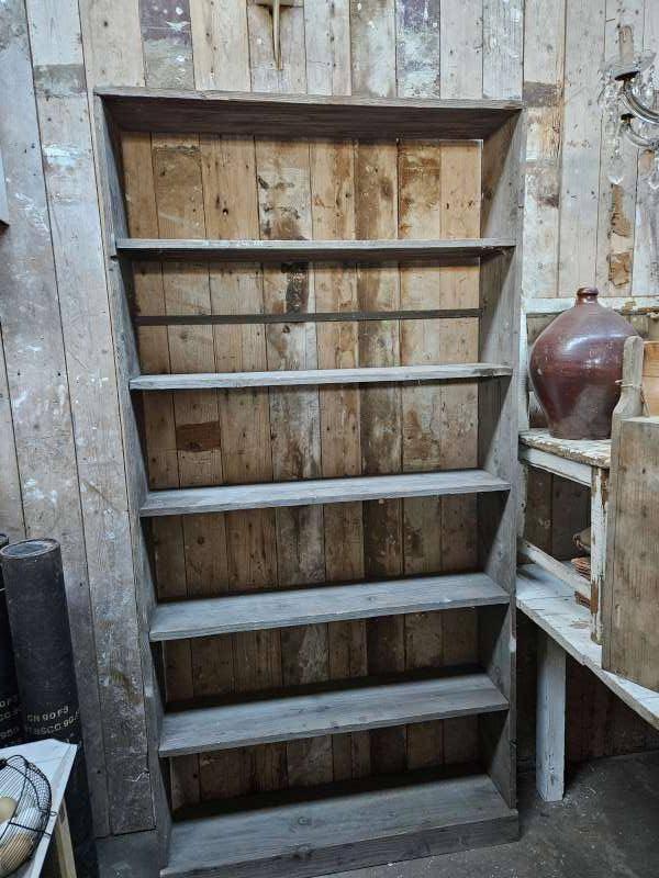oud staand rek ``WOONWINKEL RUSTIEK``, Antiek en Kunst, Curiosa en Brocante, Ophalen