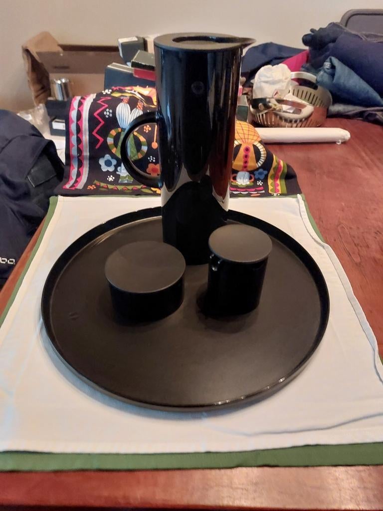 Stelton dienblad, kan en roomstel, Kunststof, Ophalen of Verzenden, Zwart, Overige merken