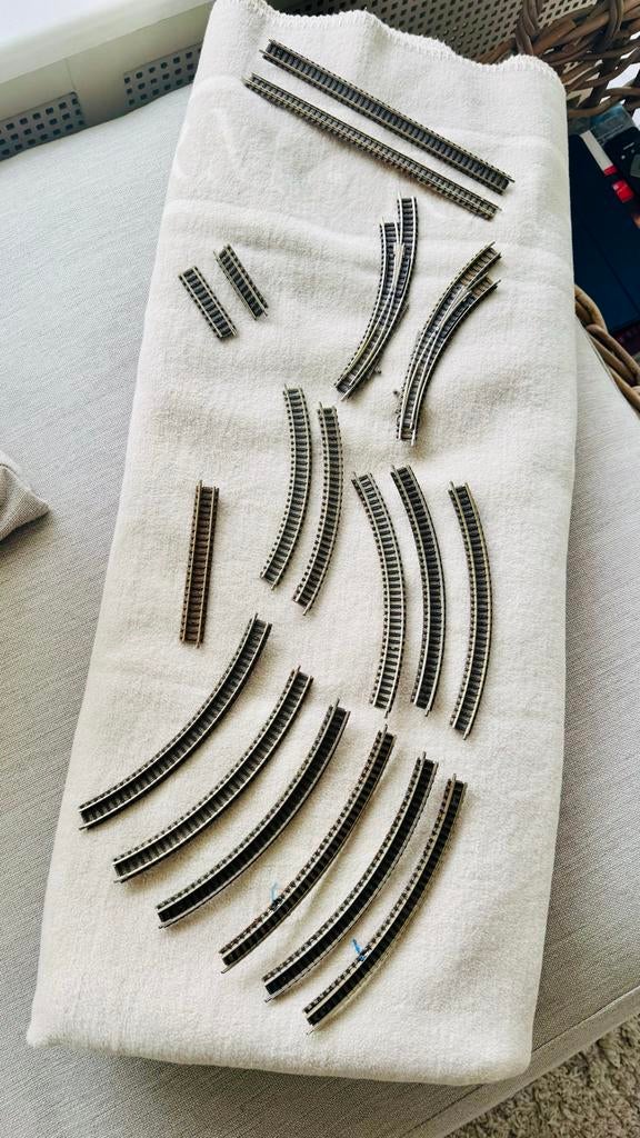 Fleischmann Piccolo N-spoor Rails - Diverse Stukken, Gebruikt, Gelijkstroom, Fleischmann, Rails