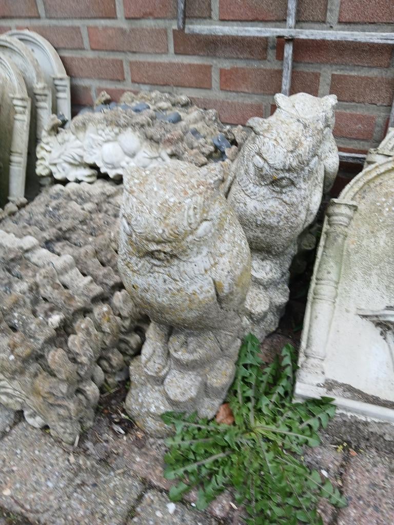 Uilen  beton, Tuin en Terras, Ophalen of Verzenden, Zo goed als nieuw, Beton, Dierenbeeld