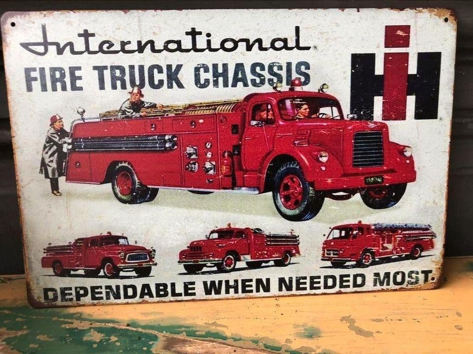 Tekstbord wandbord brandweer michelin garage mancave, Nieuw, ?, ?, ?