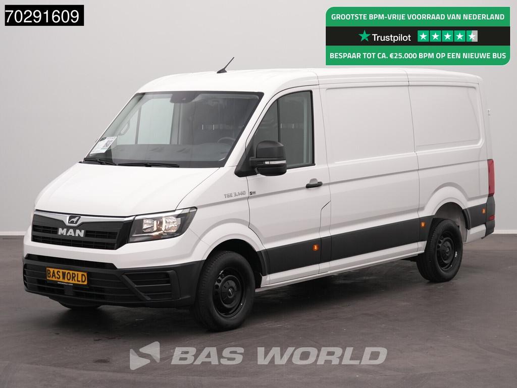 MAN TGE 3.140 BPM Vrij 140PK L3H2 Trekhaak Airco Cruise Came, Auto's, Stof, Gebruikt, Euro 6, 4 cilinders