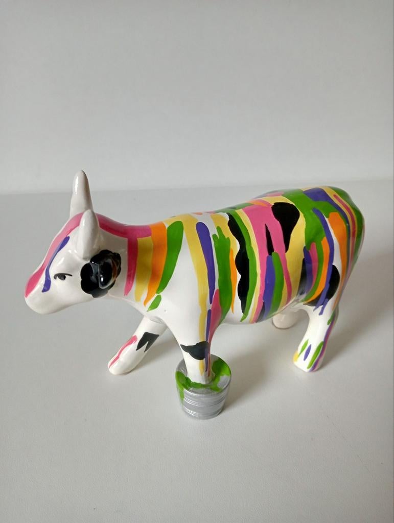 Kleurrijke Cow Parade beeldje, uniek design, Ophalen of Verzenden, Nieuw, Dier