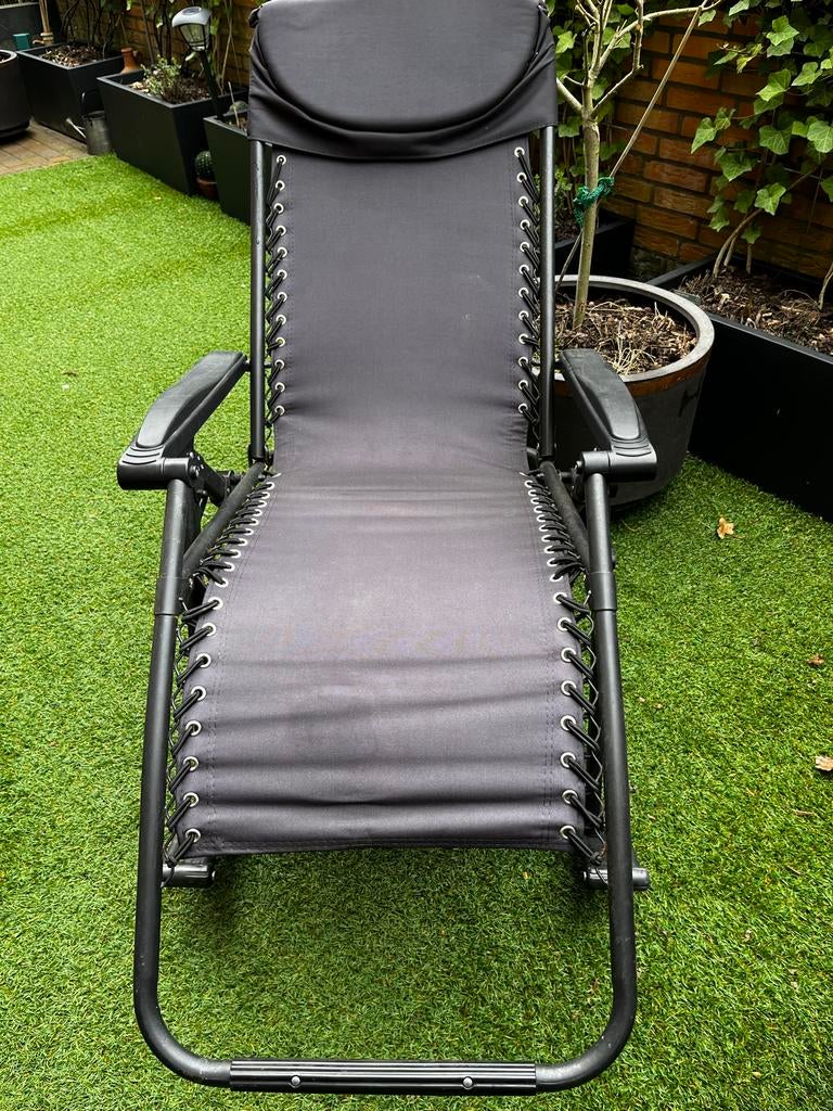 Zwarte schommelstoel, Ophalen, Gebruikt, Metaal, Inklapbaar