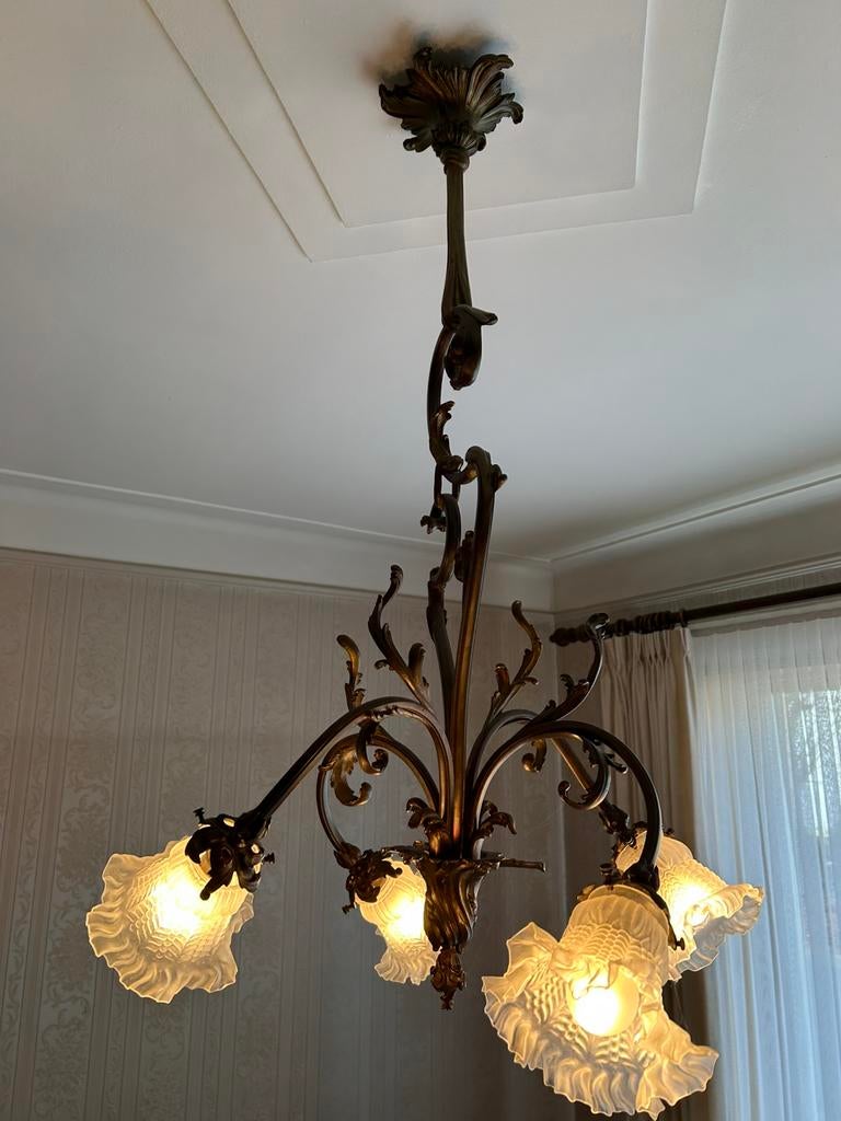 ANTIEKE LOUIS XV LAMP ROCOCO ART NOUVEAU, Antiek en Kunst, Antiek | Lampen, Ophalen