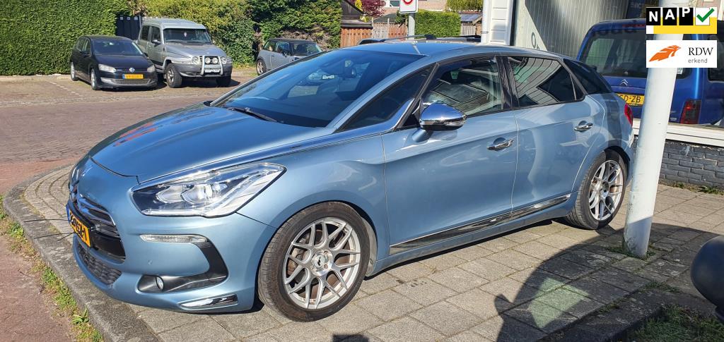 Citroen DS5 1.6 THP Chic Aut.,nieuwe distributieketting, Auto's, Gebruikt, Blauw, Leder en Stof, Parkeersensor