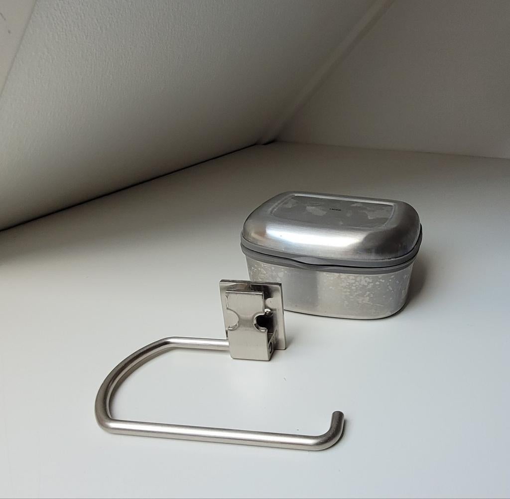 WC rol houder roestvrij staal, Ophalen of Verzenden, Zo goed als nieuw, Overige kleuren, Overige typen