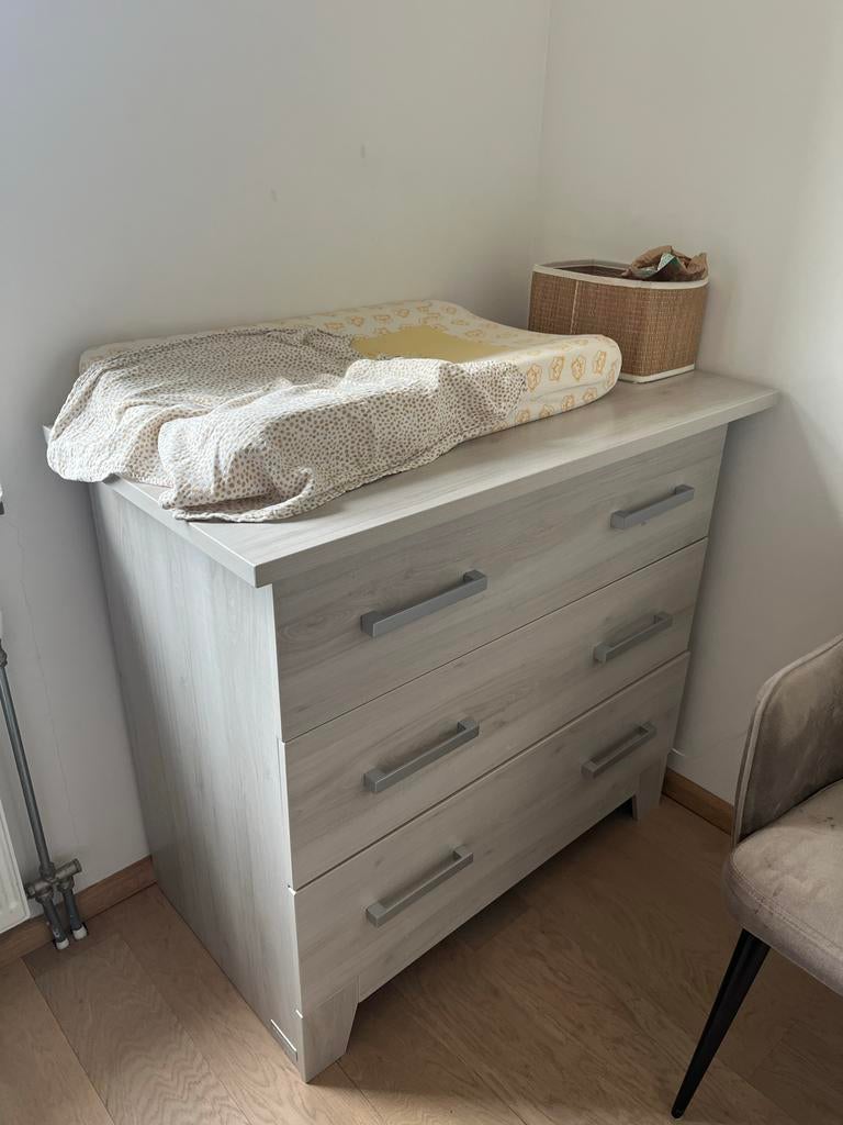 Commode met 4 lades - Licht houtnerf design, Gebruikt, 50 tot 70 cm, Ophalen of Verzenden, 75 tot 100 cm