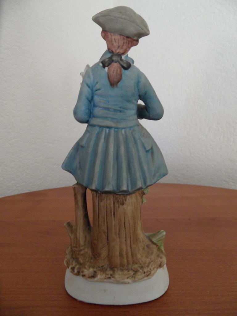 vintage biscuit porseleinen heer met duif - victoriaans, Antiek en Kunst, Antiek | Porselein, Ophalen of Verzenden