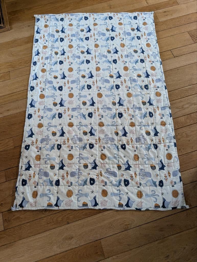 Kinder deken met onderwaterwereld print, Ophalen of Verzenden, Zo goed als nieuw, 100 cm of meer, Deken