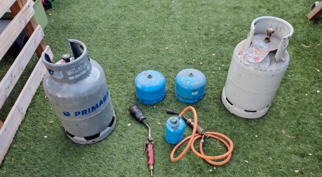 Gasflessen en brander set, Doe-het-zelf en Verbouw, Ophalen, Gebruikt
