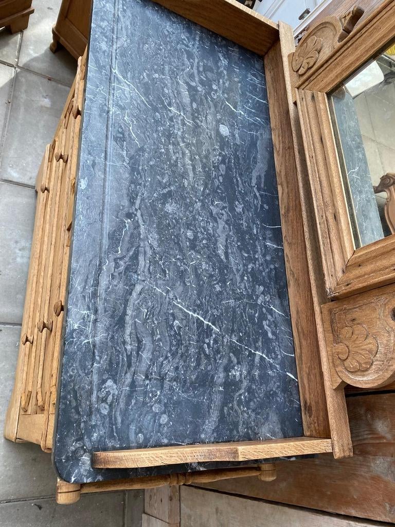 Landelijk Frans eiken wasmeubel ladekast commode, Ophalen