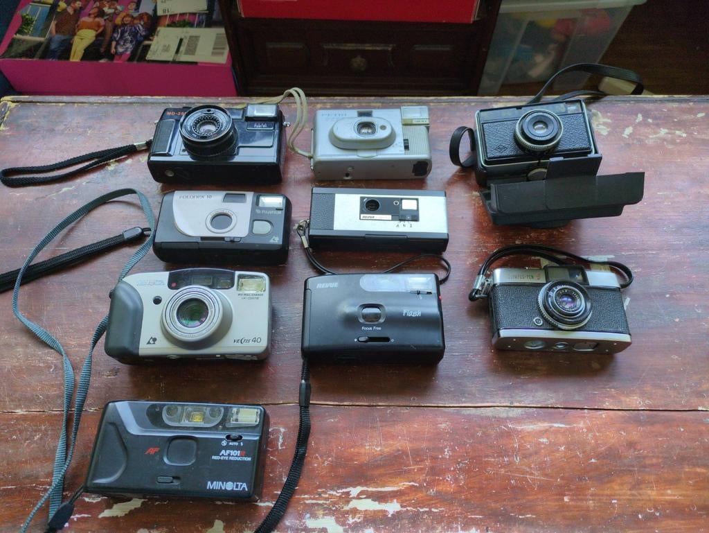 9 camera's voor onderdelen/verzamelaars (zoldervondst), Ophalen of Verzenden