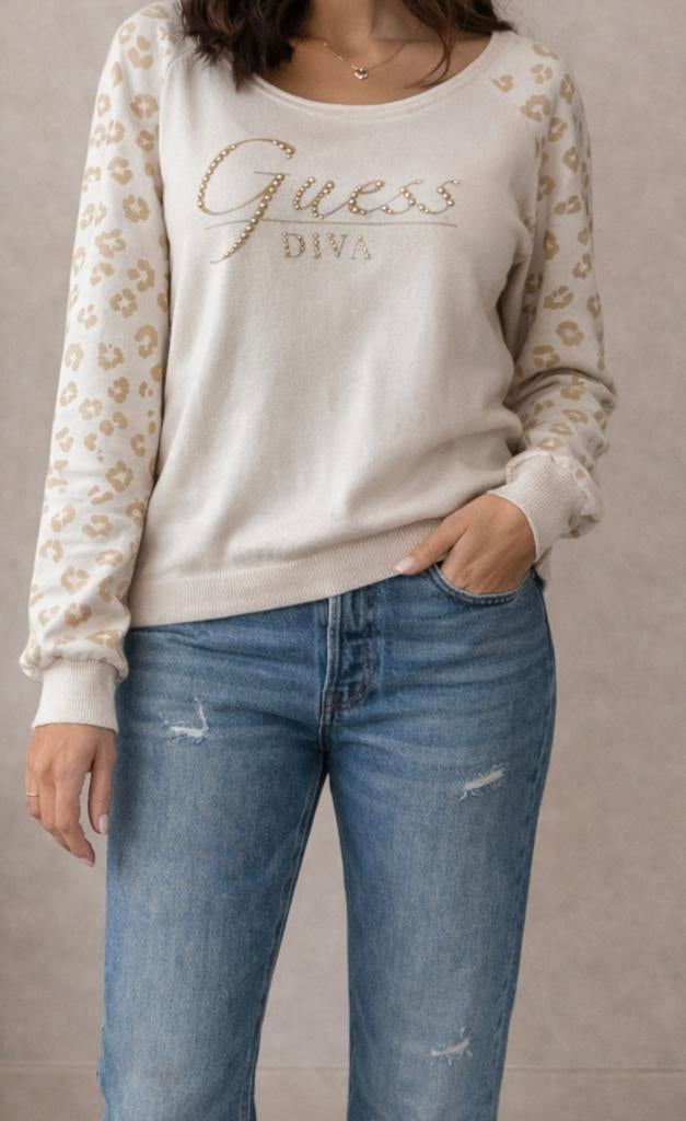 Guess beige trui met gouden studs maat XS, Kleding | Dames, Truien en Vesten, Ophalen of Verzenden, Zo goed als nieuw, Maat 34 (XS) of kleiner