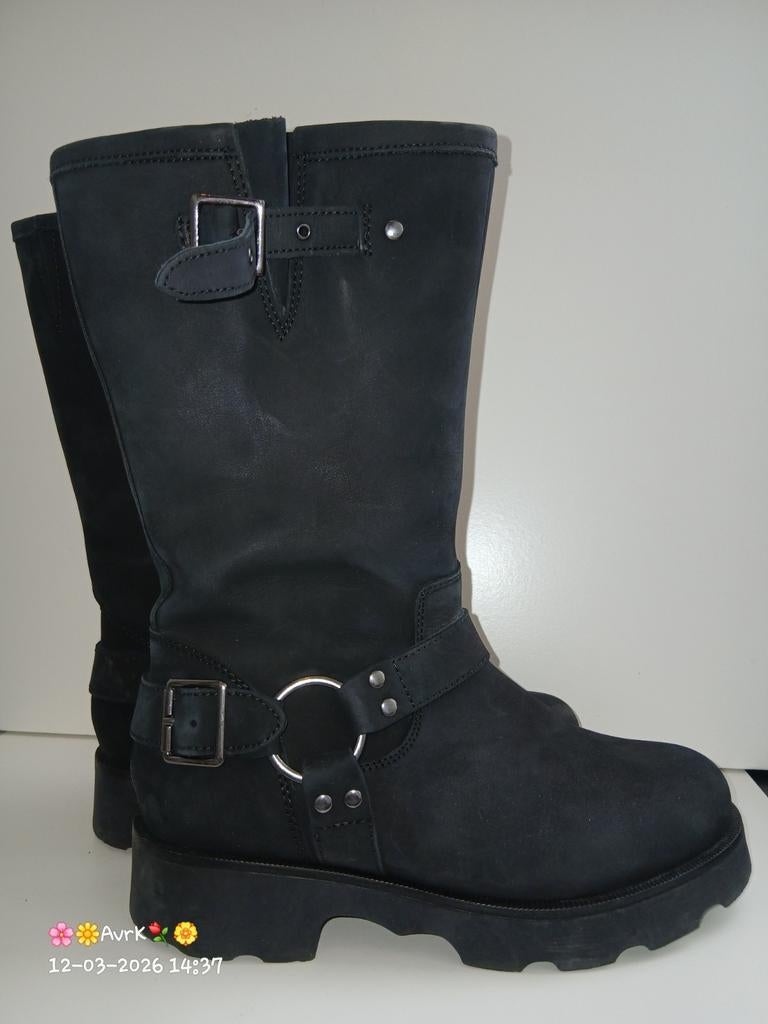 halfhoge stoere geheel lederen boots laarzen tango maat 39, Hoge laarzen, Tango, Verzenden, Zwart