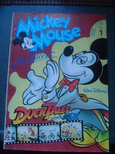 mickey mouse presenteert no 1 --1989, Verzamelen, Disney, Ophalen of Verzenden, Mickey Mouse, Gebruikt, Beeldje of Figuurtje